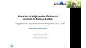 Allocation stratégique d’actifs dans un contexte de finance durable