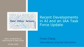 KEYNOTE: Recent Developments in AI and the IAA AI Task Force Update